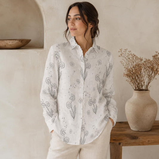 Dandelion Wildflower Linen Blouse